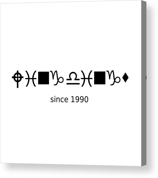 Richard Reeve Acrylic Print featuring the digital art Wingdings since 1990 - Black by Richard Reeve