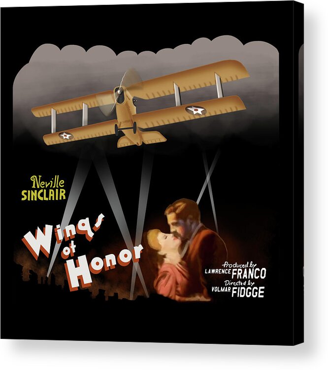 Wings Of Honor Acrylic Print featuring the digital art Wings of Honor Movie Poster by Adam Burch
