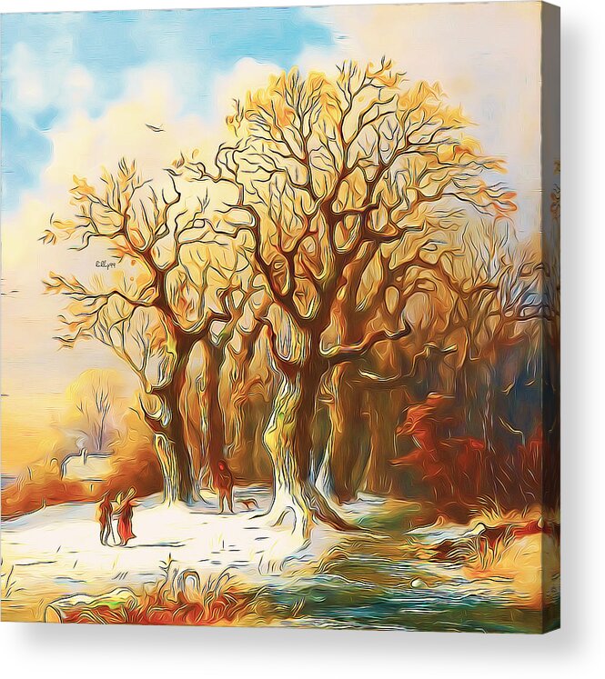 Paint Acrylic Print featuring the digital art Winter magic by Nenad Vasic
