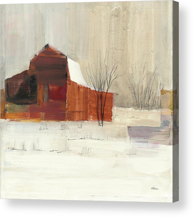 Abstract Acrylic Print featuring the painting Winter On The Farm by Albena Hristova