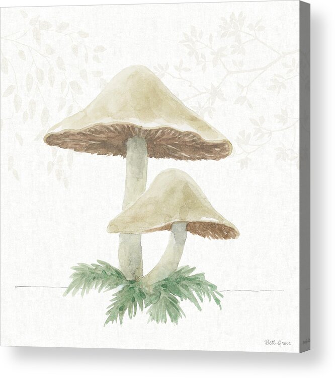 Brown Acrylic Print featuring the painting Woodland Love Vi by Beth Grove