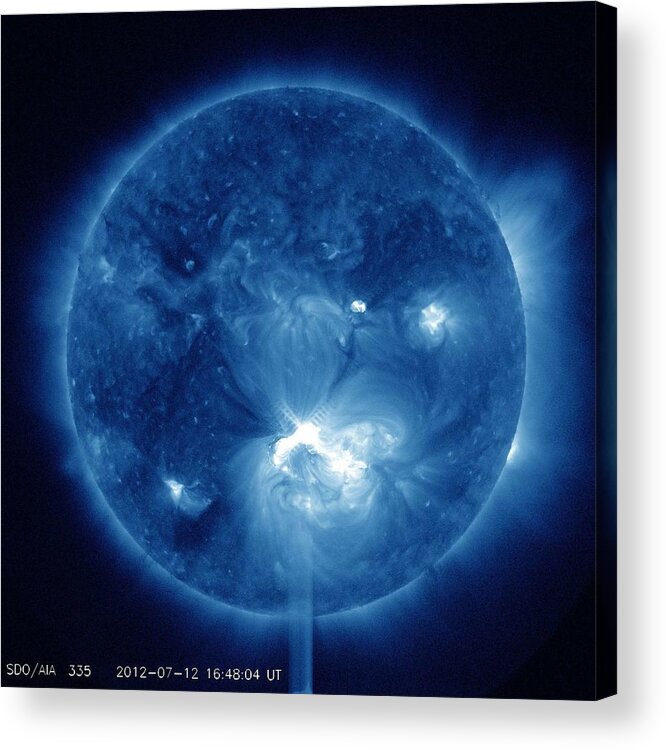 Light Acrylic Print featuring the painting X1.4 Class Flare Released from Big Sunspot 1520 by Celestial Images