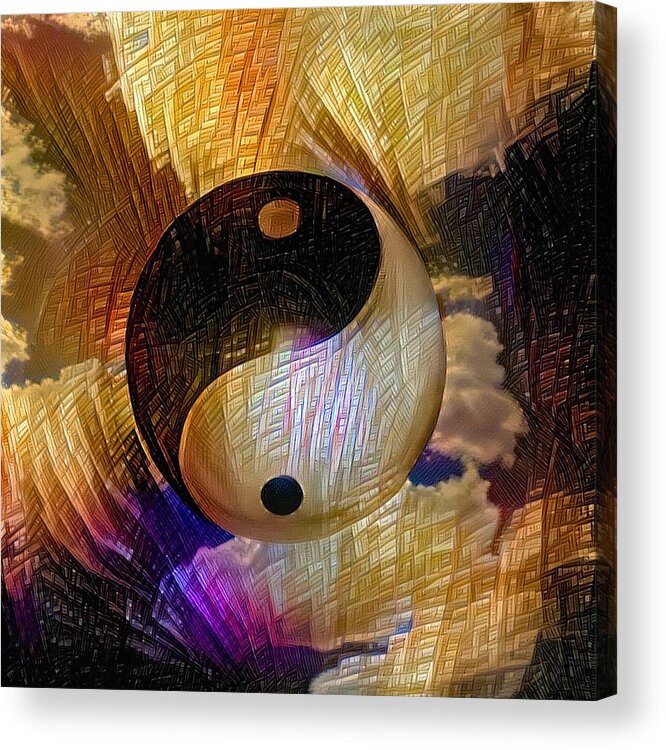 Abstract Acrylic Print featuring the digital art Yin Yang by Bruce Rolff