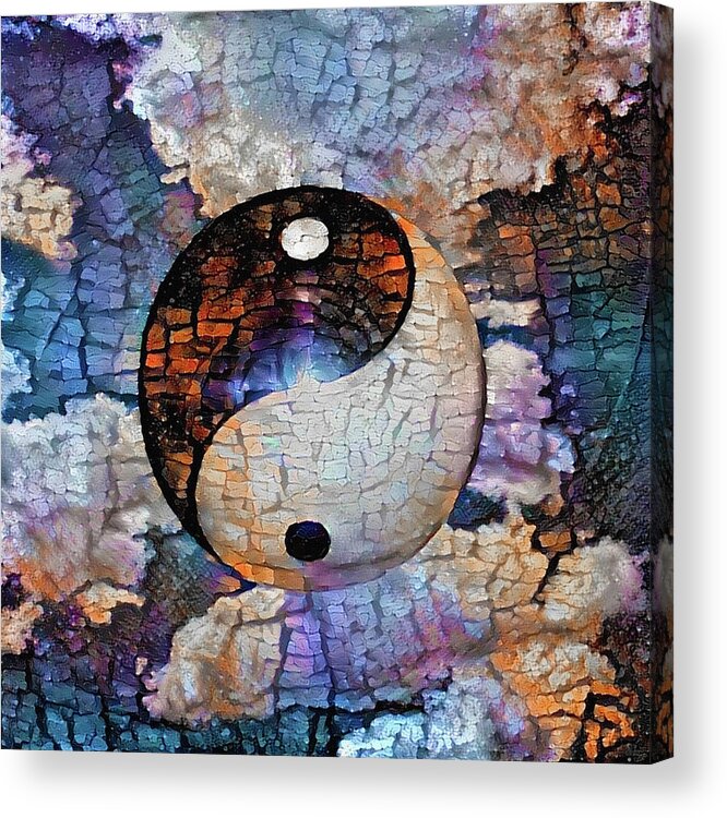 Abstract Acrylic Print featuring the digital art Yin - Yang sign by Bruce Rolff