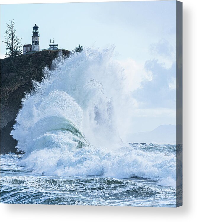 Cape Acrylic Print featuring the photograph Big Waves at Cape Disappointment by Patrick Campbell