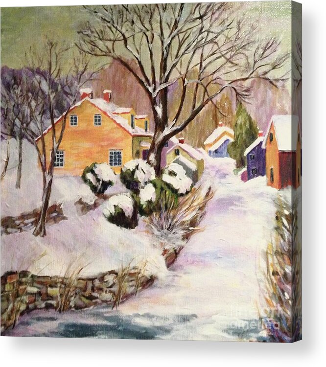 Landscape Acrylic Print featuring the painting Coppedge Cottage #1 by Lynda Evans