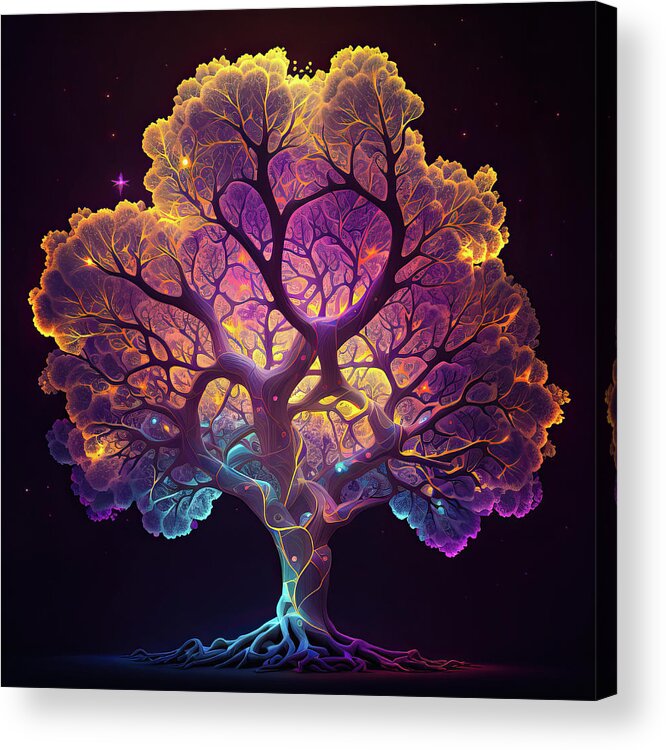 Tree Acrylic Print featuring the digital art Fractal Tree 53 #1 by Matthias Hauser