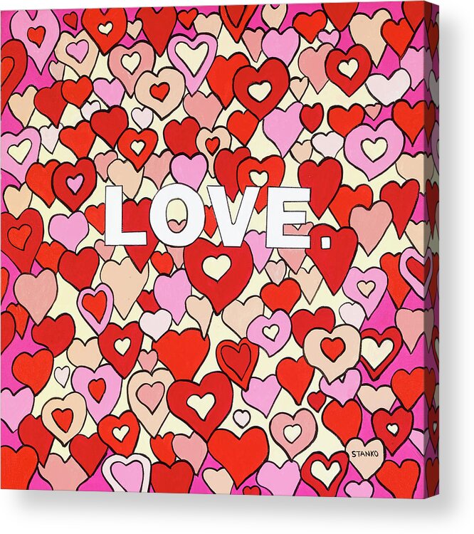 Love Valentine's Day Acrylic Print featuring the painting Love #1 by Mike Stanko