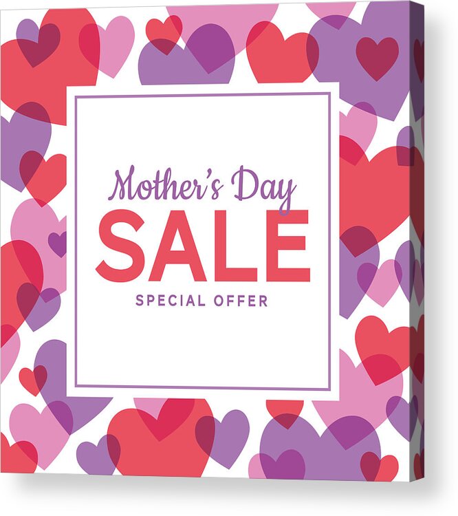 Event Acrylic Print featuring the drawing Mother's Day Sale special offer template for business, promotion and advertising. #1 by Discan