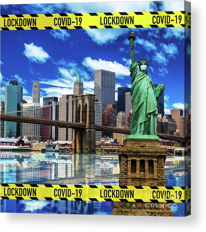 New York City Lockdown Acrylic Print featuring the photograph New York city lockdown #1 by Benny Marty