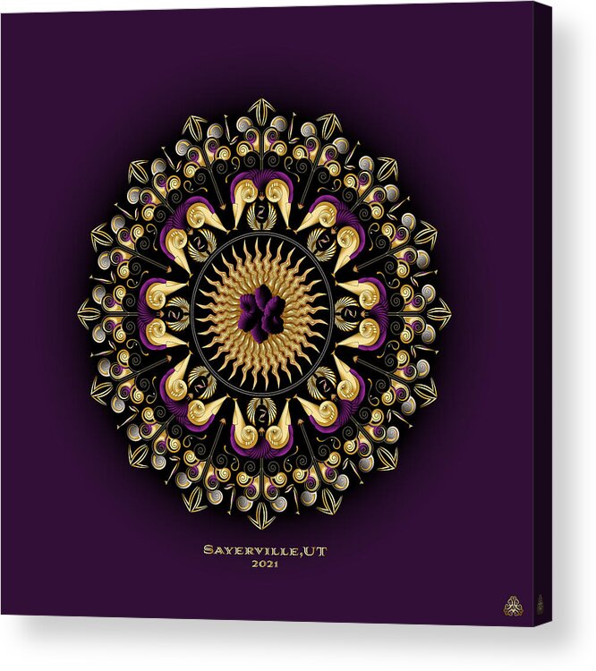 Graphic Mandala Acrylic Print featuring the digital art Ornativo Vero Circulus No 4209 #1 by Alan Bennington
