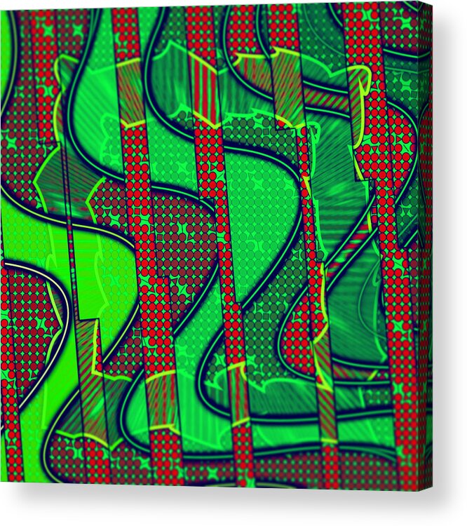 Abstract Acrylic Print featuring the digital art Pattern 44 #1 by Marko Sabotin