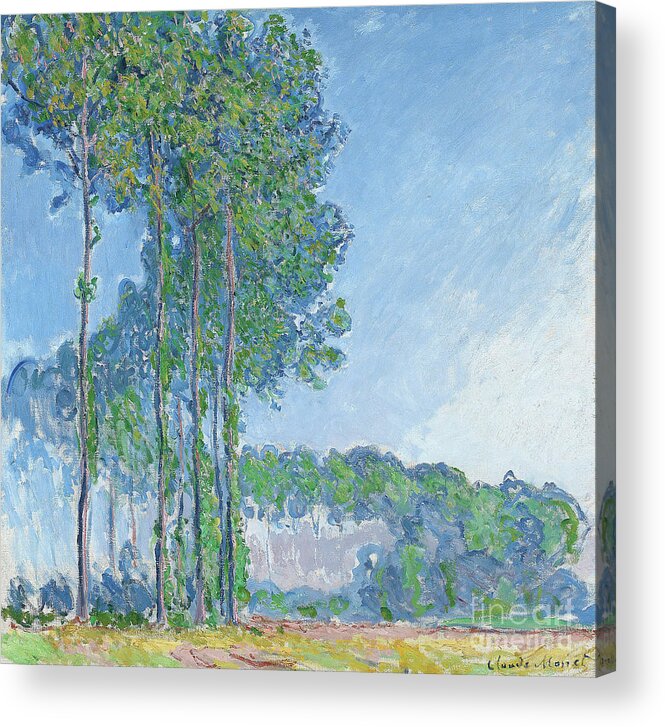 Moent Acrylic Print featuring the painting Poplars by Claude Monet, 1891 by Claude Monet