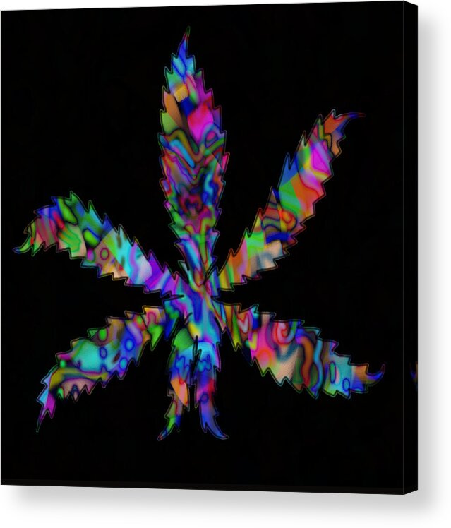 Weed Acrylic Print featuring the painting Psychedelic by nature by Kevin Caudill