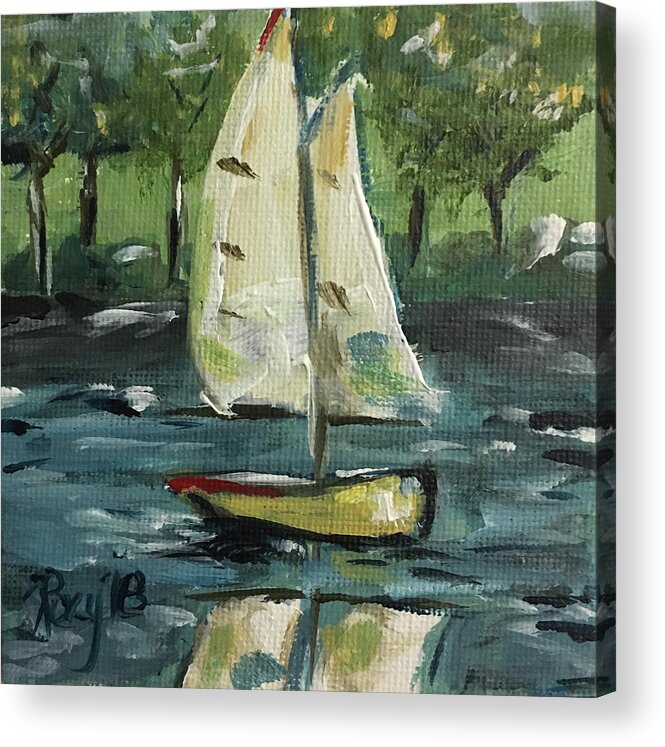 Sailboat Painting Acrylic Print featuring the painting Sails and Sails #1 by Roxy Rich