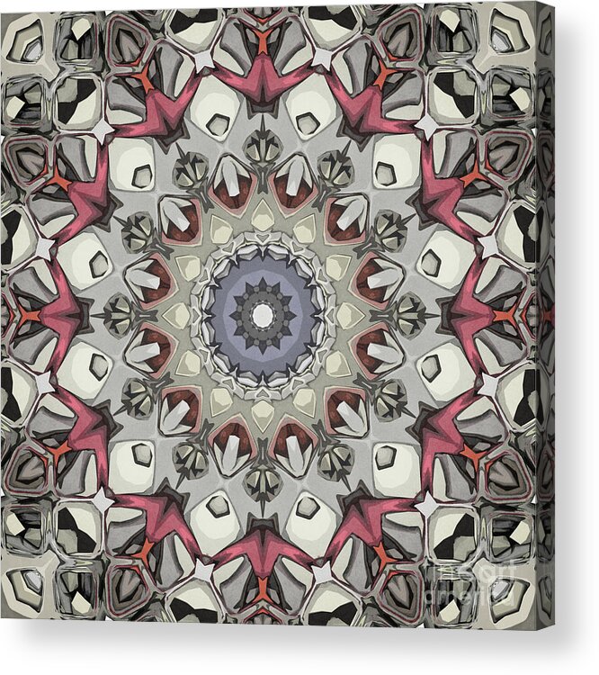 Digital Art Acrylic Print featuring the digital art Textured Mandala by Phil Perkins
