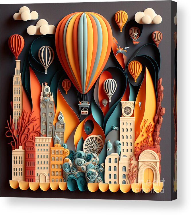 Balloon Races Acrylic Print featuring the digital art Balloon Races by Jay Schankman