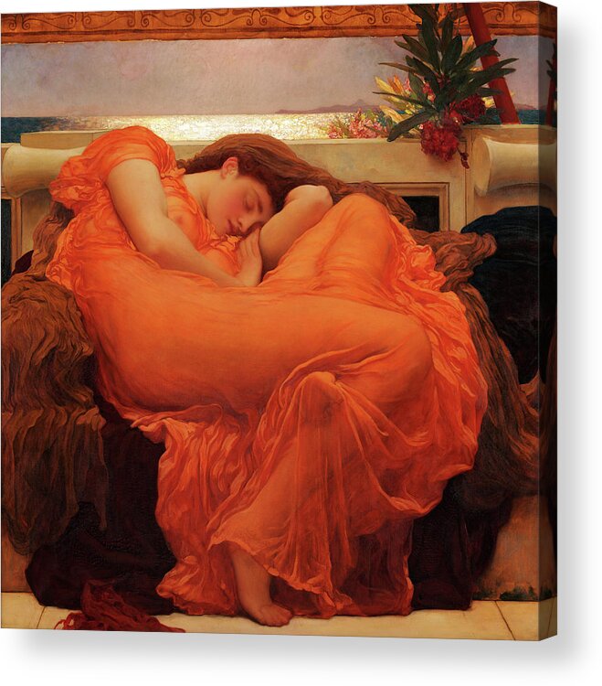 Flaming June Acrylic Print featuring the painting Flaming June #13 by Frederic Leighton