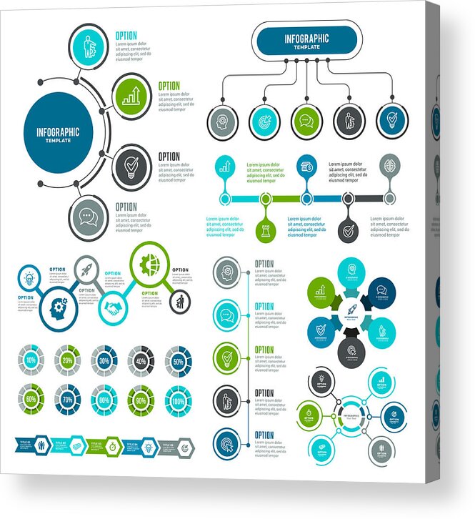 Steps Acrylic Print featuring the drawing Set of Infographic Elements #18 by Artvea