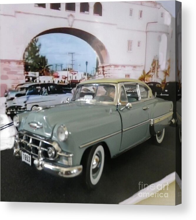 Car Acrylic Print featuring the mixed media 1950s for me 2A by Julie Grimshaw