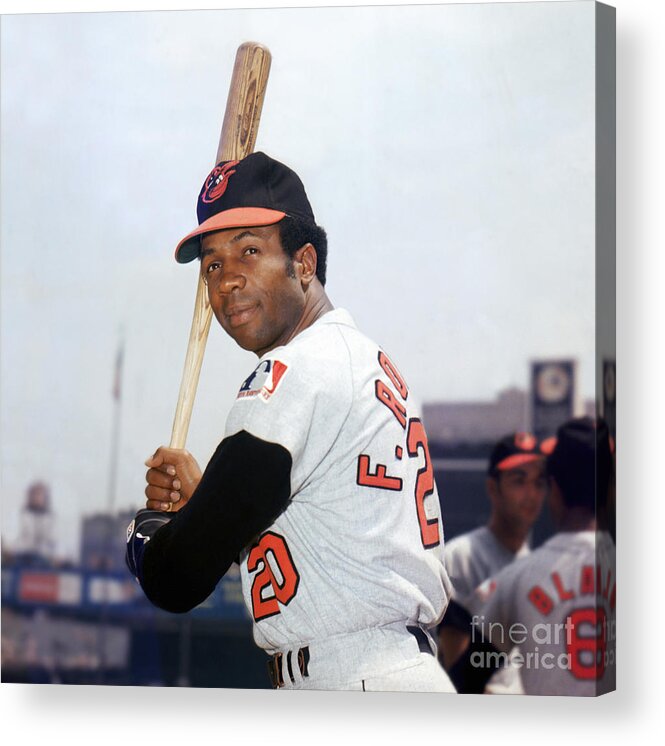American League Baseball Acrylic Print featuring the photograph Frank Robinson by Louis Requena