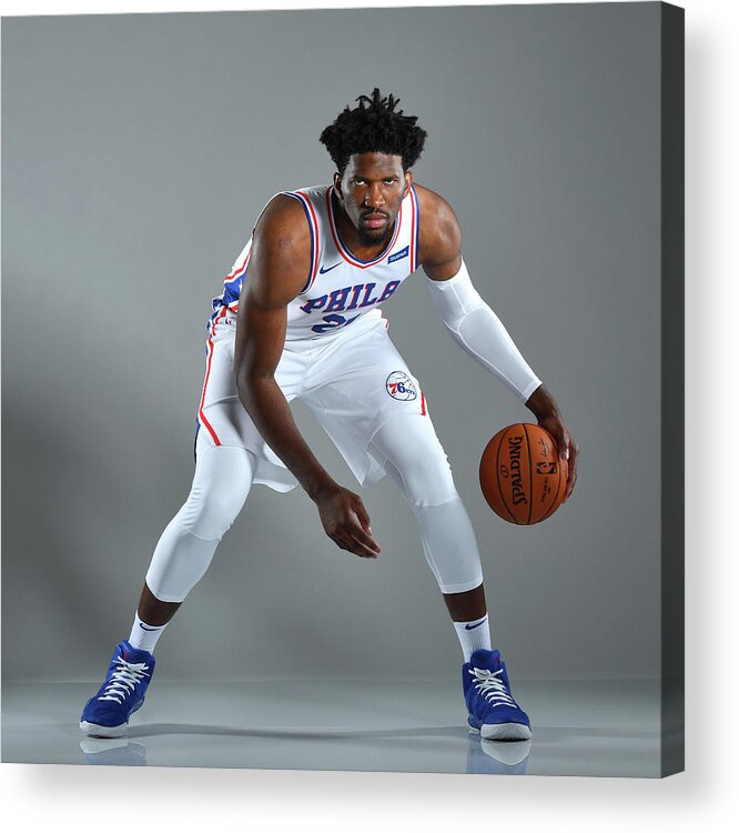 Media Day Acrylic Print featuring the photograph Joel Embiid by Jesse D. Garrabrant