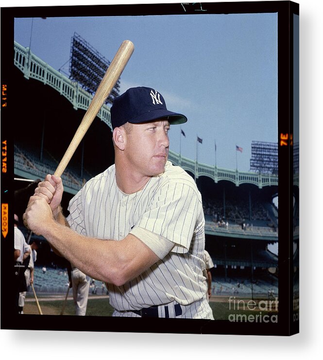 American League Baseball Acrylic Print featuring the photograph Mickey Mantle by Louis Requena