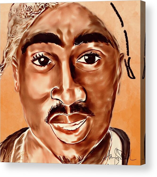  Acrylic Print featuring the painting 2pac by Angie ONeal
