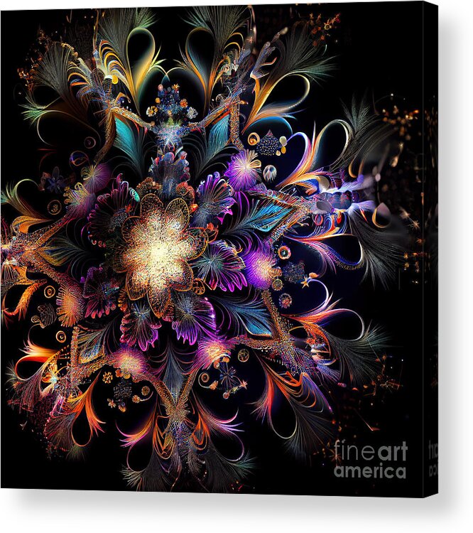 Series Acrylic Print featuring the digital art Fireworks magic #6 by Sabantha