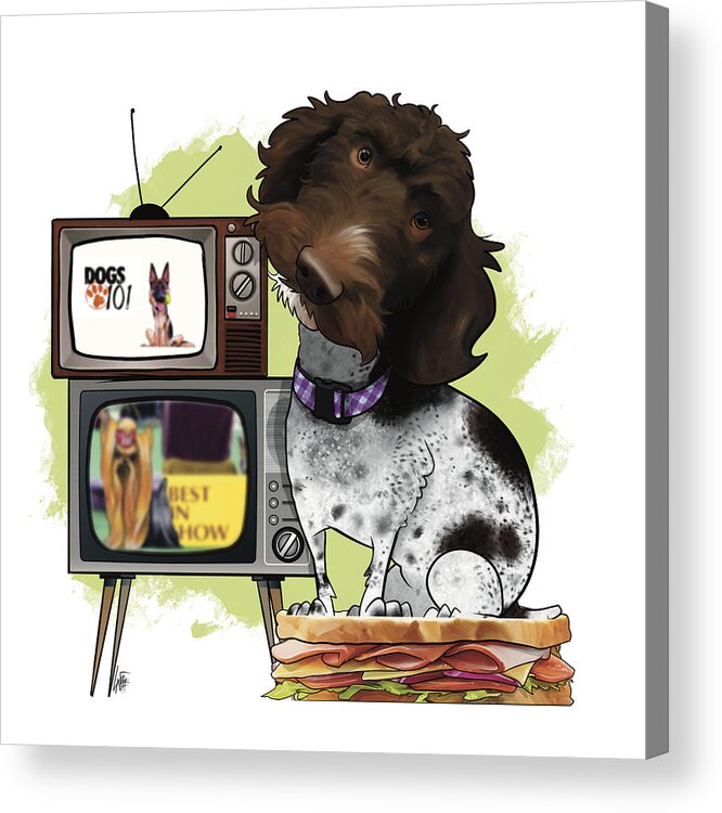 6568 Acrylic Print featuring the drawing 6568 Kearns by Canine Caricatures By John LaFree