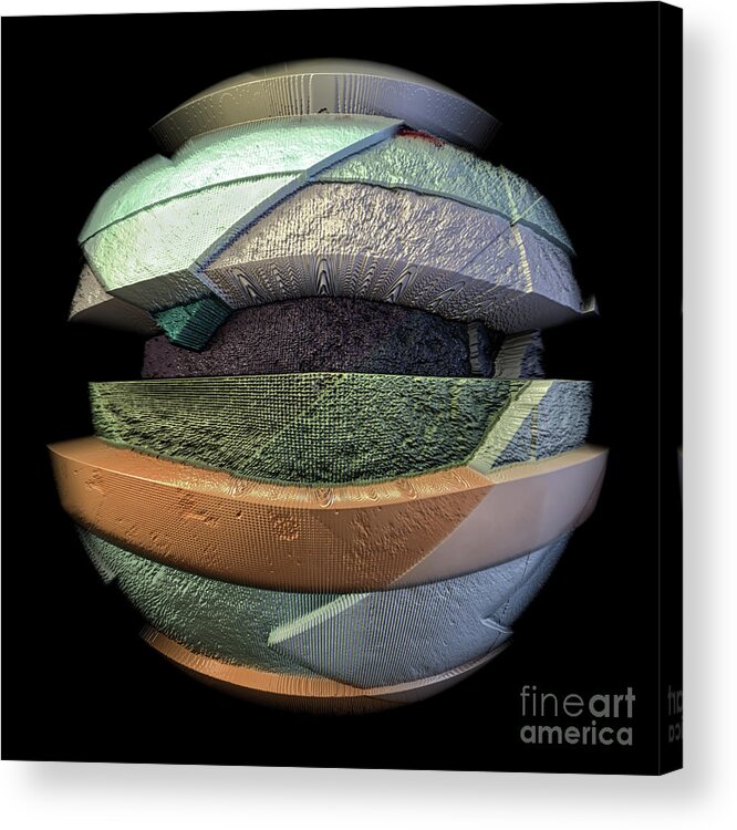 Texture Acrylic Print featuring the digital art Abstract 3D Sphere by Phil Perkins