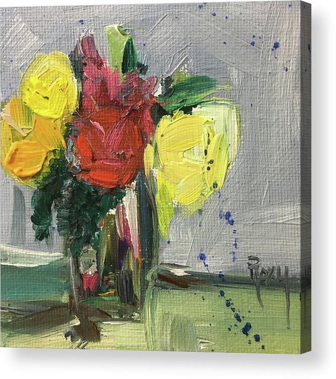 Flowers Acrylic Print featuring the painting Abstract Bunch by Roxy Rich