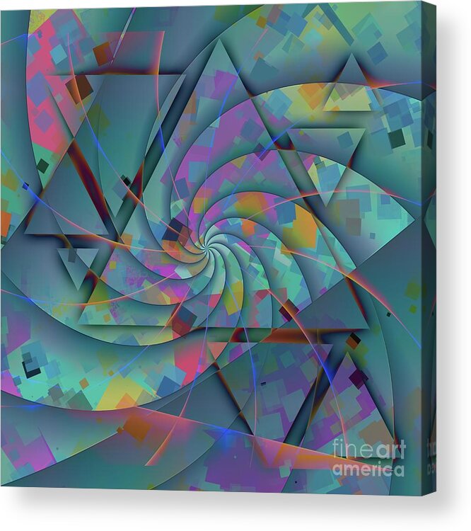 Abstract Acrylic Print featuring the digital art Abstract Colour Geometry 10 by Philip Preston