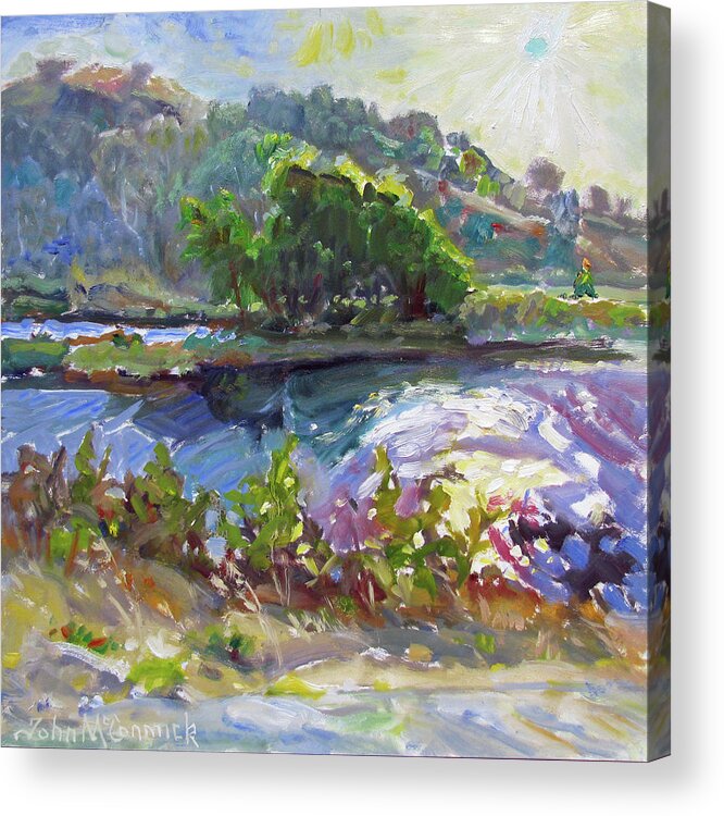 Jenner Acrylic Print featuring the painting Afternoon Light, Russian River by John McCormick