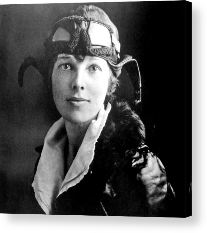 Fearless Acrylic Print featuring the painting Amelia Earhart 2 by Tony Rubino