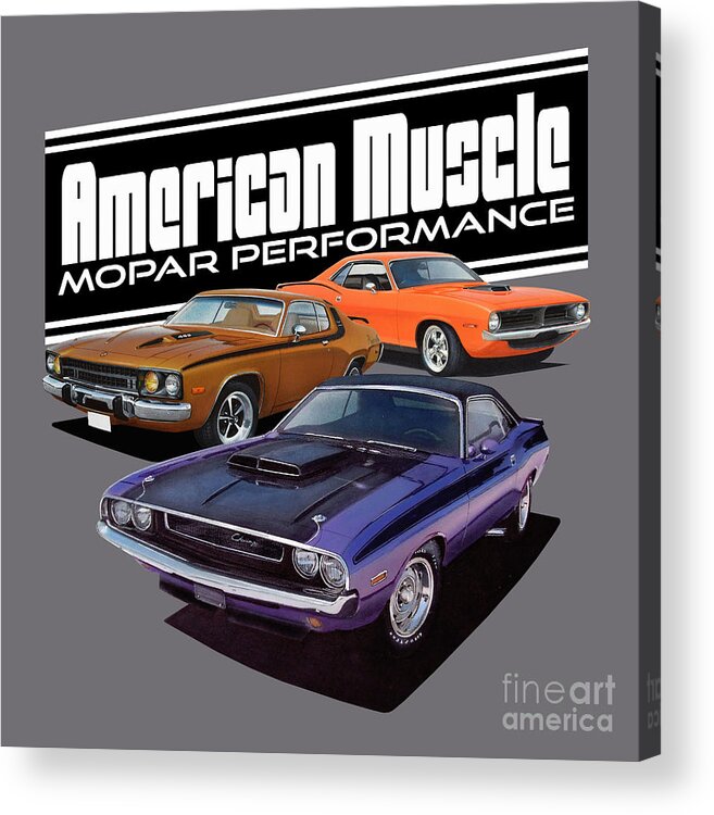 American Acrylic Print featuring the digital art American Mopar Muscle by Paul Kuras