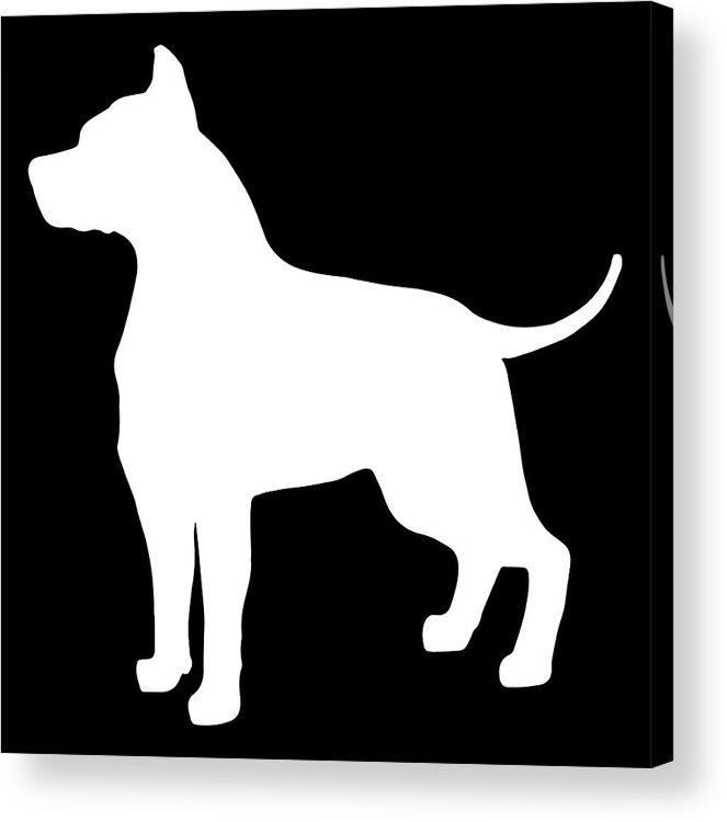 American Staffordshire Terrier Acrylic Print featuring the digital art American Staffordshire Terrier Dog Silhouette by Kevin Garbes