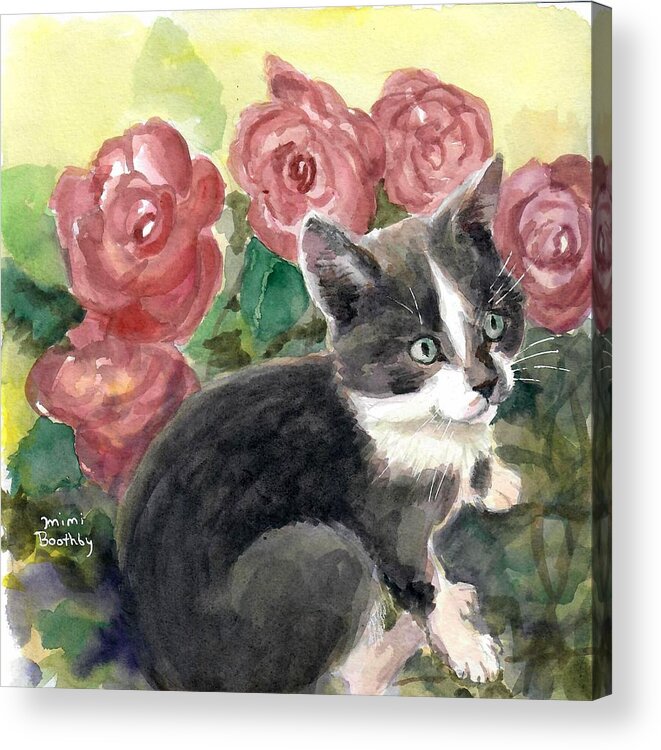 Kitten Acrylic Print featuring the painting Anissa by Mimi Boothby