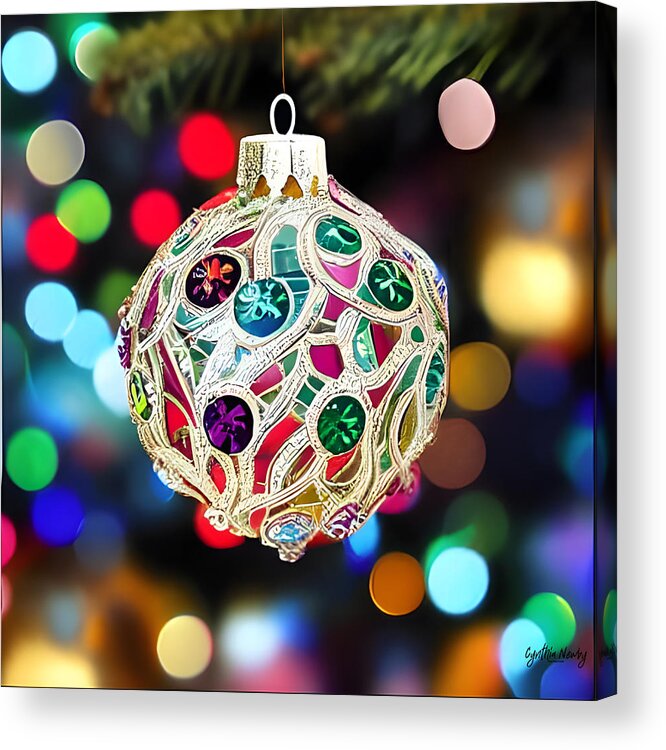 Newby Acrylic Print featuring the digital art Antique Ornament 2022 by Cindy's Creative Corner