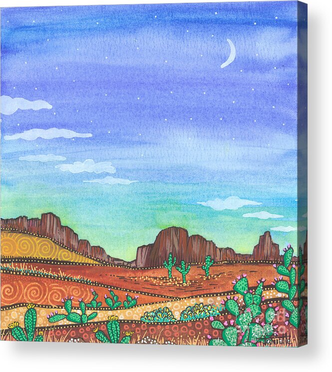 Arizona Landscape Acrylic Print featuring the painting Arizona Glow by Tanielle Childers