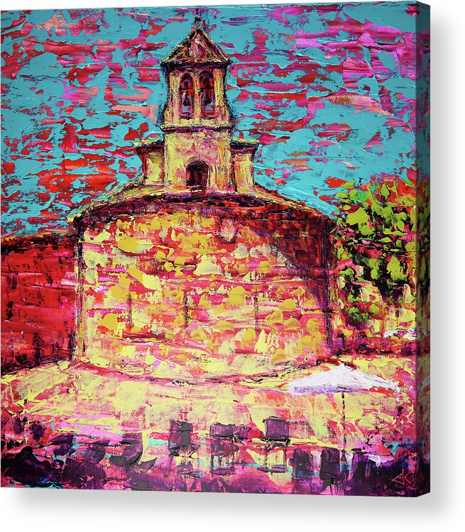 Graphic Acrylic Print featuring the painting Art painting of the Salamanca city, Spain by Denys Kuvaiev