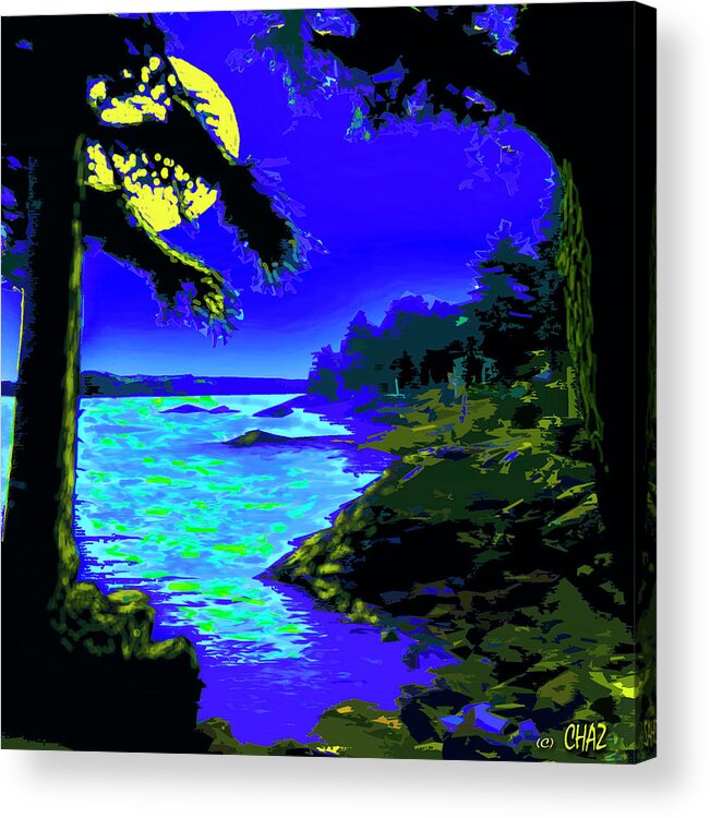 Moon Acrylic Print featuring the painting Autumn Moonrise by CHAZ Daugherty