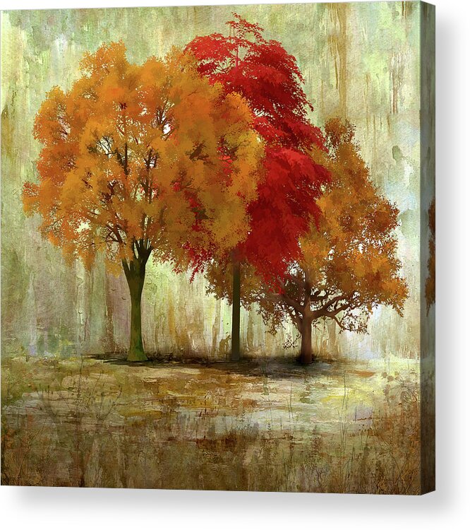 Tree Acrylic Print featuring the digital art Autumn Trees by Barbara Mierau-Klein