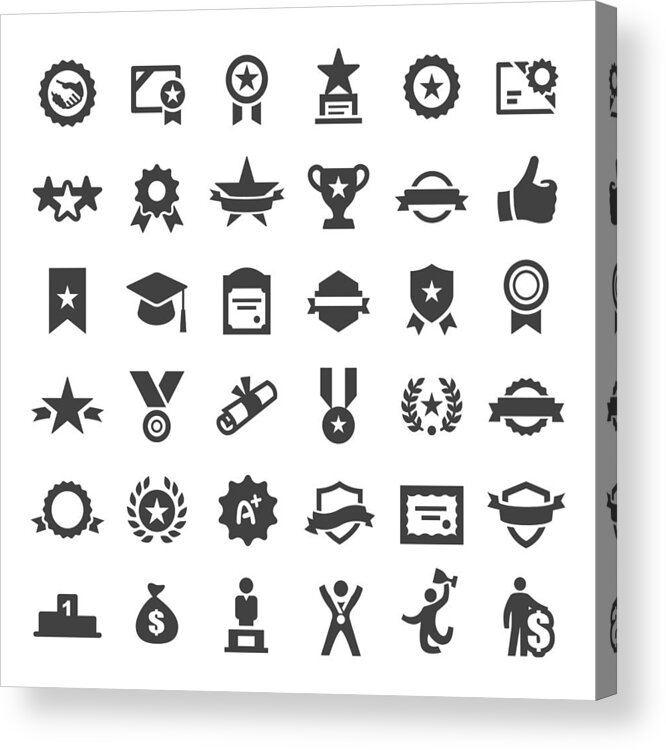 Education Acrylic Print featuring the drawing Award Icons - Big Series by -victor-