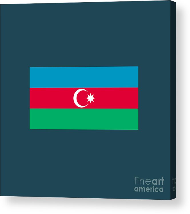 Flag Acrylic Print featuring the digital art Azerbaijan Flag by Frederick Holiday