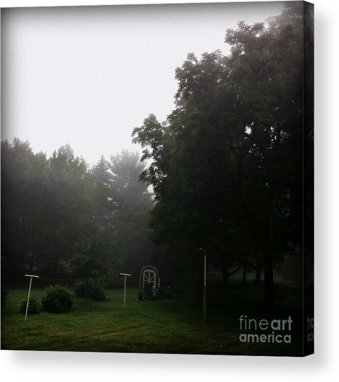 Nature Acrylic Print featuring the photograph Backyard Morning Fog by Frank J Casella