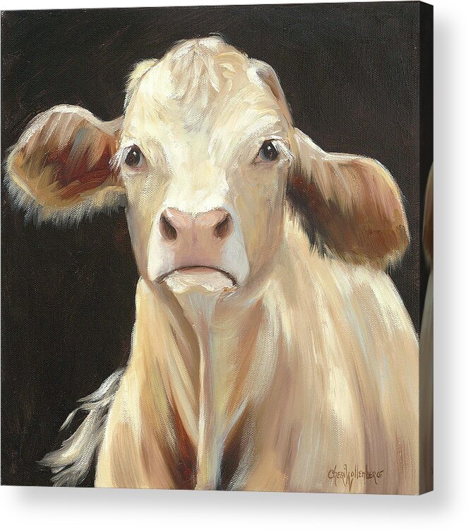 Cow Acrylic Print featuring the painting Beethoven by Cheri Wollenberg