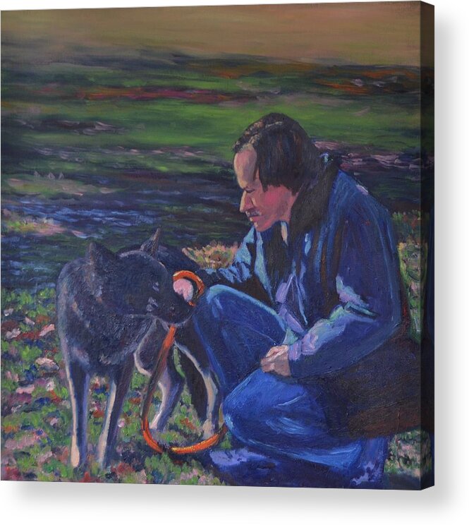 Dog Acrylic Print featuring the painting Best Friend by Beth Riso