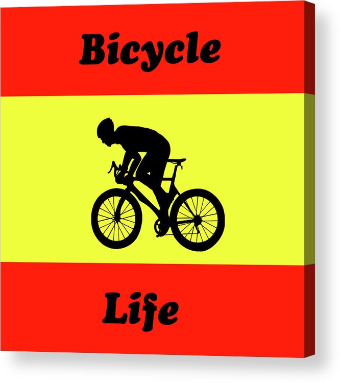 Bicycle Life Is Good Acrylic Print featuring the painting The Bicycle Life is the Good Life by Nancy Merkle