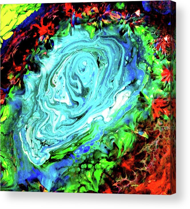 Core Acrylic Print featuring the painting Blue Core by Anna Adams